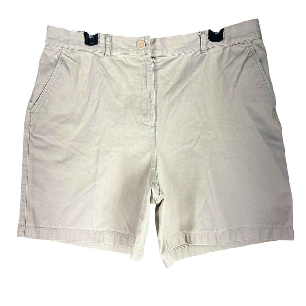 Lauren Ralph Lauren Flat Front Shorts Women 14 Classic Casual Minimal Clean Fit - Picture 1 of 9